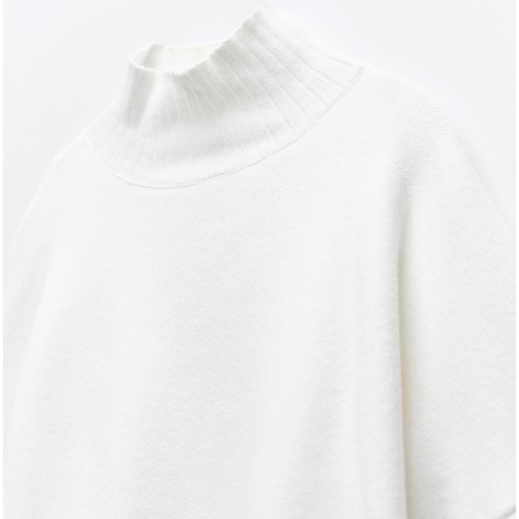 Zara Soft High Neck Sweater in Ivory Size Small - Picture 4 of 11